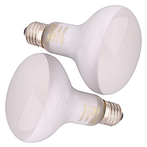 DERNORD Reptile Heat Lamp Light Bulb - 150W Basking Spot Light 2 Pack E27 Vivarium Daylight Bulb for Tortoise Bearded Dragon Lizard Snake Chick