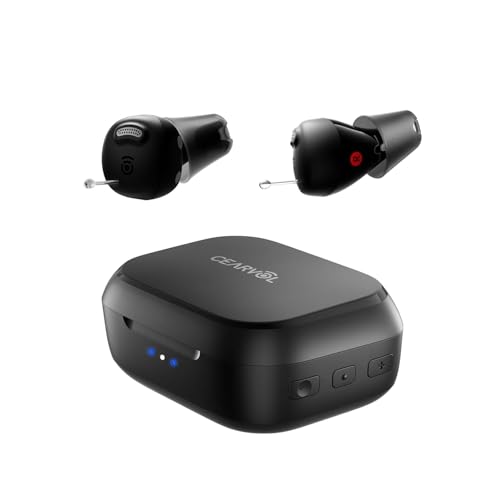 Nano Amplificador de Sonido Recargable con Estuche de Control, 3 Modos de Escucha, 3 Programas Ajustables, Negro