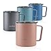 eppikan® EppiTall Taza termo de acero inoxidable, taza aislada, taza de café, taza de té, taza térmica, tapa con abertura para beber que se puede cerrar (Peach Pink, 380 ml)
