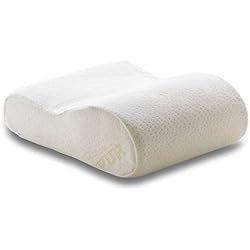 Viscoelastico Tempur TEMPUR Almohada de viaje viscoelastica, una almohada cervical ergonómica de viaje con bolsa de transporte, Sensación inicial firme, color beige, tamaño 25 x 31 x 10/7 cm