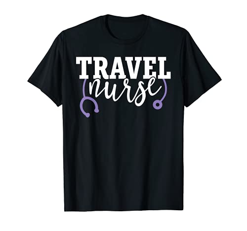 Linda enfermera de viaje - estetoscopio púrpura - Viajar RN Camiseta