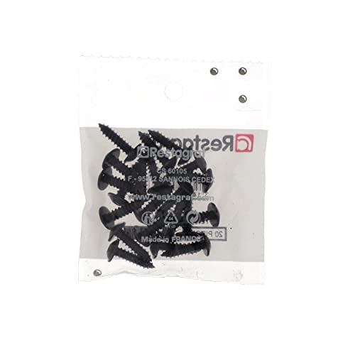 20 x Black Zinc Plated Round Head Wide Tapping Screws RLX Torx 4.8mm x 19mm NFE 25-655, Zinc, black, Sachet de 20 pièces - Image 3