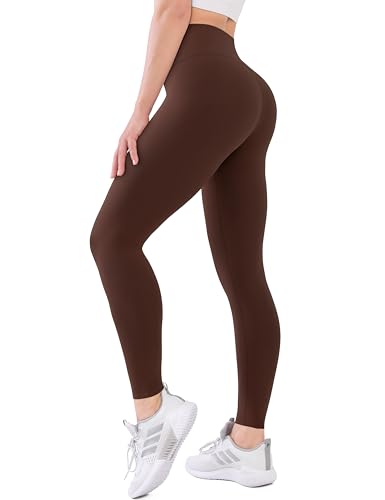 USAUPUP Leggings for Women Buttery Soft High Waisted Tummy Control Womens Yoga Legging Pants Coffee