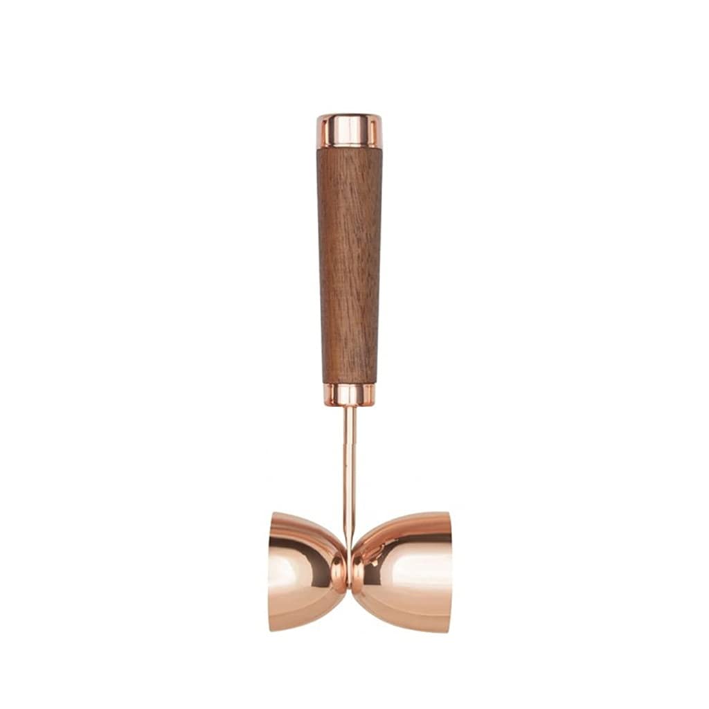 ZSLKDL 30/60ml Bar Cocktail Jigger Measure with A Handle for Greater Speed and Ease of Use(Copper 30 60ml)