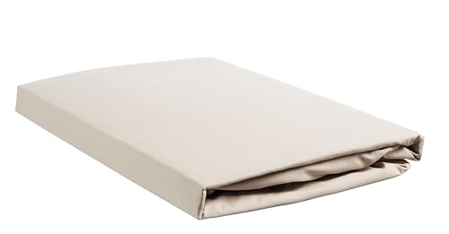 Ambiante Baumwolle - Spannbettlaken für Topper mit Split - 160x200 - Sand