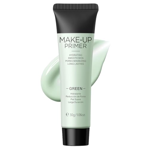 Image of Green Colour Corrector - Anti-Redness Face Primer - Make Up Base, Foundation Base - Balance Skin Tone, Red-Looking Skin Corrector, Pore Minimizer, Moisturising Foundation Base - Women Make Up Gift