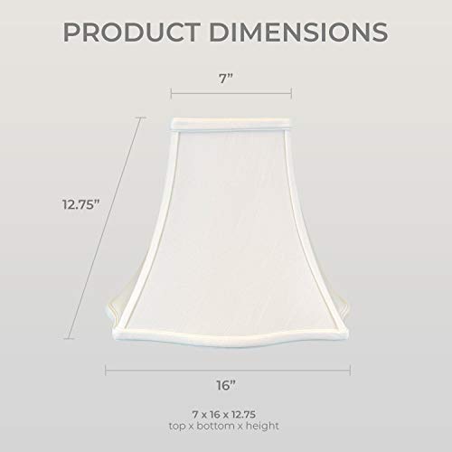 Image of Royal Designs, Inc. Regal Series Fancy Square Bell Lamp Shade, 7 x 16 x 12.75, White, Pack of 2