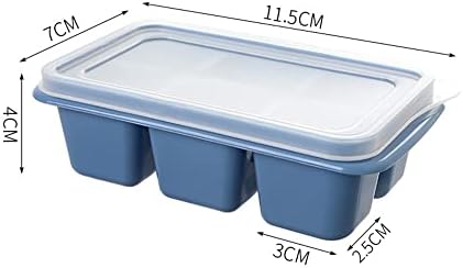 3Pcs Ice Cube Tray, Easy-Release Silicone Ice Moulds with Removeable Lids, Perfect for Chilled Drinks, Freezer, Baby Food, Whiskey and Cocktail (Blue Green Yellow)