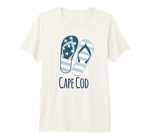 Cape Cod Nautical Coastal Beach Flip Flops Ocean Boating Premium T-Shirt