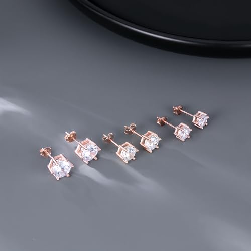 Pendientes de tuerca de plata con brillantes diamantes de imitación para regalar a mujeres 6