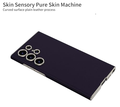 Image of Midkart Leather Case Compatible with Samsung Galaxy S24 Ultra Release 2024 Hard PC Smooth Lightweight Slim Camera Protection Cover, Violet