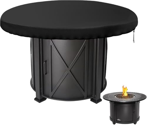 Housse de Protection pour Plaque de Feu, 420D Housse Brasero Rond 80cm Anti-UV Etanche Housse Barbecue Exterieur, Oxford Ronde Brasero Protection pour Plaque...