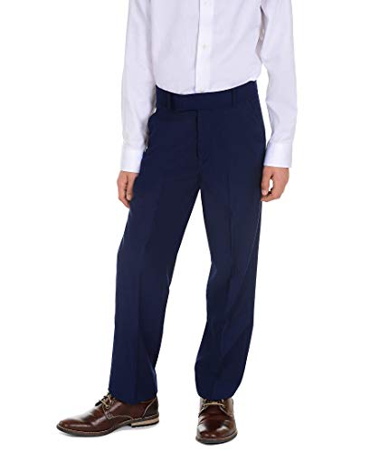 Calvin Klein Boys Flat-Front Bi-Stretch Dress Pant, Straight Leg Fit, Belt Loops & Front Pockets3