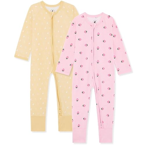 Bramble & Bear 2-Pack Toddler & Baby Sleepsuits for Boys & Girls | Organic Cotton Super Soft Baby Sleepwear | Full Zip Sleepsuits with Easy Accessibility | Stretch Fit and Footless