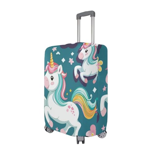 senya Travel Luggage Cover Suitcase Protector Unicorns Spring Flowers Washable Baggage Covers Fits 18-20 Inch Luggage3