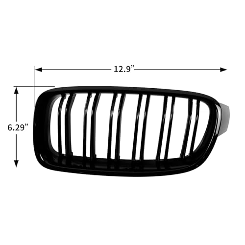 Hengjiayao F30 F31 Kidney Black Radiator Grille Strip for BMW 3 Series F30 Accessories Grill Gloss Black Double Bridge Sport Radiator Grille 320i 328i 328d 330i 335i (For 3er F30 2012-2018) - Image 8