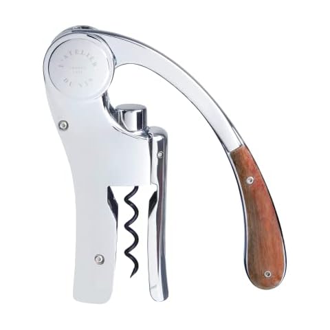 L'Atelier du Vin 095464-7 Oeno Motion Wood Lever Corkscrew, Cast Iron Cover