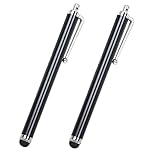 2PC Black Smart Phone Pen Stylus, Silicone Tip Pens for Touch Screen Devices, Compatible with Tablets, Mobile Phones, Laptops, iPad, iPhone, Samsung Galaxy Note/Tablet, Android - By TRIXES