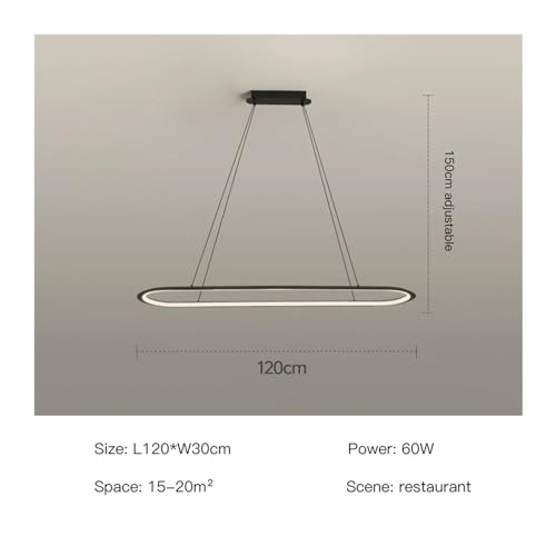 Lámpara colgante de comedor ovalada, lámpara de techo moderna de interior 7