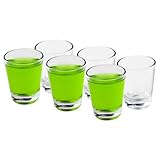 US Office Elements Shooter Glasses Set with Heavy Base - Gifts for Men- Cool Shot Glasses - Glasses for Vodka, Cocktail, Liquor - Dishwasher Safe - 1oz (30ml) - Set of 6