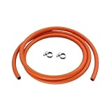 LatoYard 2m für lpg Gasschlauch für Butan und Propan, 8mm Bohrung, robustes NBR-Material, inkl. Klemmen für sichere Verbindung bei BBQ & Outdoor