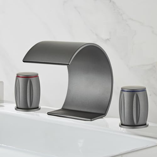 Robinet d'évier de salle de bain cascade gris pour vasque moderne