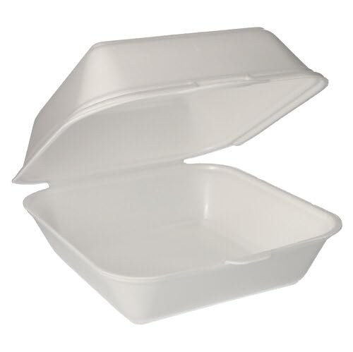 Starpak 100 Hamburger-Boxen mit Klappdeckel, XPS 11 cm x 20 cm x 20 cm weiss laminiert XXL (85290, 100 Stück)
