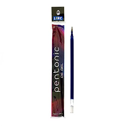 Image of Pentonic 0.6mm Gel Pen & Refill Combo | Black Body | Blue Ink | 10 Pcs Pens with 10 Pcs Refills