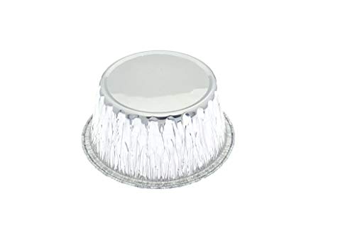 Keisen 3.4 In 130Ml 5Oz 100/Pk Disposable Aluminum Foil Cups For Muffin Pie Tart Quiche Round Bread Loaf Pan Oven Cupcake Baking Bake Utility Ramekin Cup (Silver) #TOP1