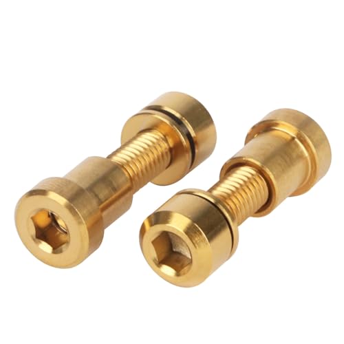 Image of Titanium Bolt M5x16 18 20mm with Washer Steerer Clamp Nut for Bicycle Stem Front Forking Lock Pack of 2 (Gold, M5x18mm)