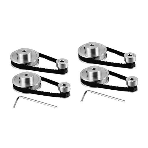 iplusmile 2sets Stepper Motor Belt Pulley Synchronous Wheel Set Gear Timing Belt Printer Accessory Easy Install