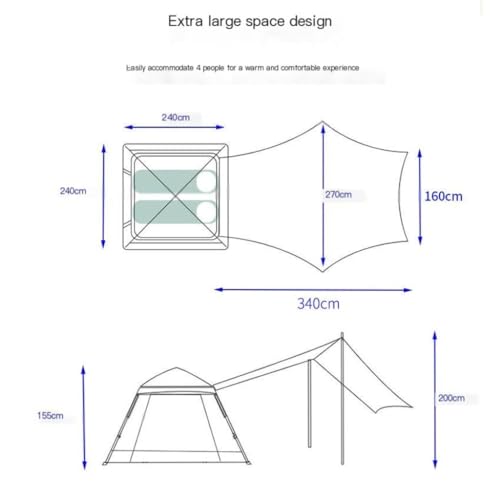 Carpa ligera y espaciosa para camping al aire libre miniatura 3