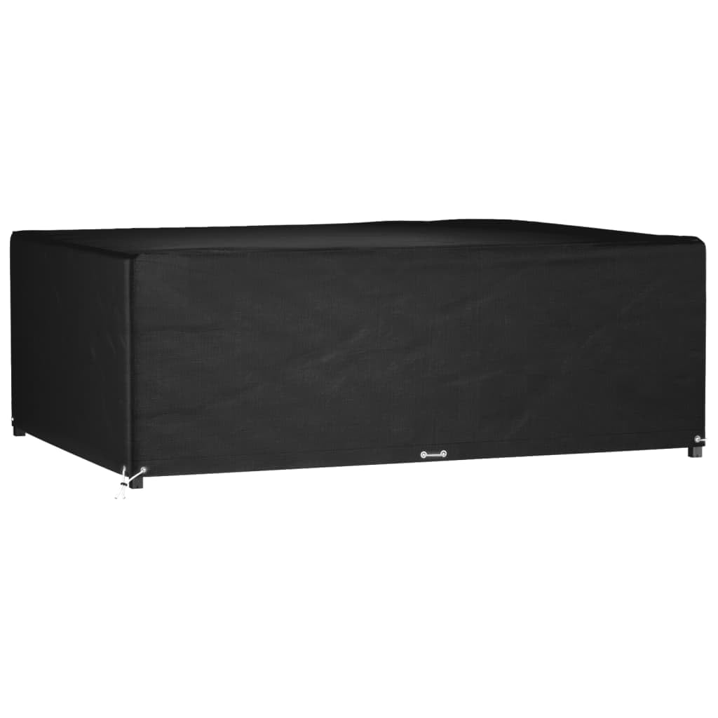 vidaXL Garden Furniture Cover - UV and Water-Resistant, Light and Durable Polyethylene Material, Convenient Design with 12 Eyelets and Fastening Rope, Sleek Black Colour, 270x180x90 cm