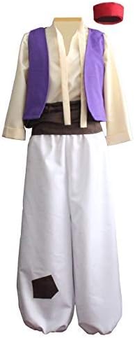 Ainiel Men’s Arabian Prince Costume Aladdin Street Rat Suits (S) White
