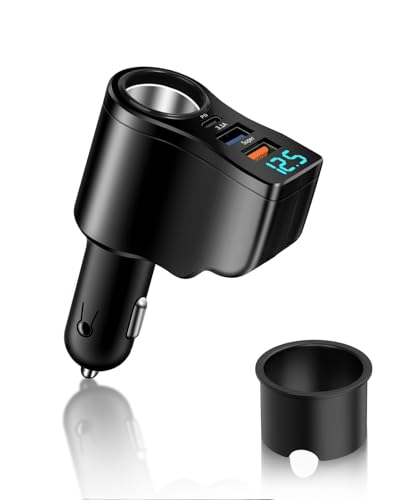 106W 4-in-1 Cigarette Lighter USB Splitter, 30W PD&QC3.0 Car Charger 12V/24V, Quick Charge, Mini USB Adapter, Car Accessories for iPhone 16/15/14 Pro Max.
