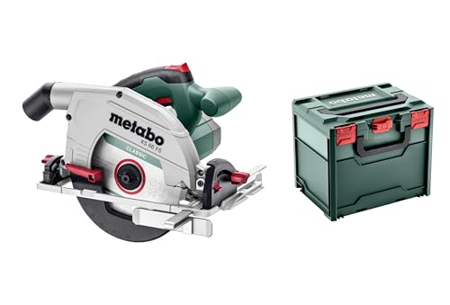 metabo Handkreissäge KS 66 FS - 1500W, 66 mm Schnitttiefe, 190 mm Sägeblatt-Ø, 5000 U/min - Für Führungsschienen geeignet, Softgrip, Schnittanzeiger, Absauganschluss - Inkl. Zubehör & metaBOX