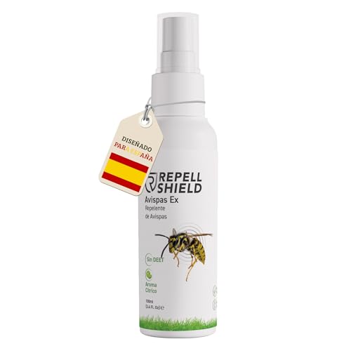 RepellShield® Spray Repelente Avispas Exterior e Interior -100ml- Ahuyentador Natural para Piscina, Jardín, Terraza, Hogar - Aceite Esencial de Citronela - Alternativa a Insecticida Avispas Exterior
