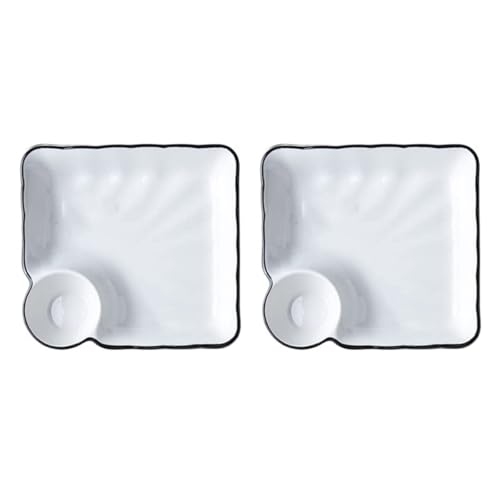 Set de 2 Platos Cuadrados de Cerámica para Sushi con Saucer miniatura 1
