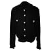 Kenhansion Cropped Jacket for Women Fashion Crop Corduroy Jackets Long Sleeve Button Down Outwear Trendy Tops with Pockets (Black,X-Large)