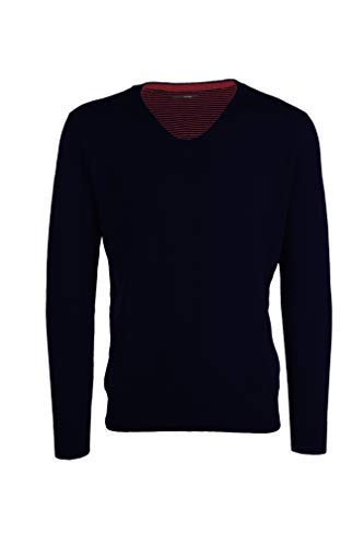 MY BASIC Roy - Pull pour Homme en Coton et Cashmere - Col en V (52 L IT Man, Dark Blue) Cover