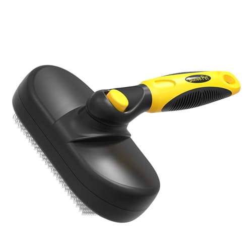 Katzenbürste für die Haarentfernung | Massagewerkzeug für Haustiere | Tierhaarbürste mit Auslöseknopf - für Zuhause, Reisen, Bad und Spa