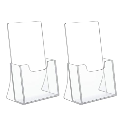 Rarapop Porte-brochure en acrylique transparent - Lot de 2 supports acrylique A6 autonomes - Pour menus, magazines, pamphlets, dépliants et revues sur...