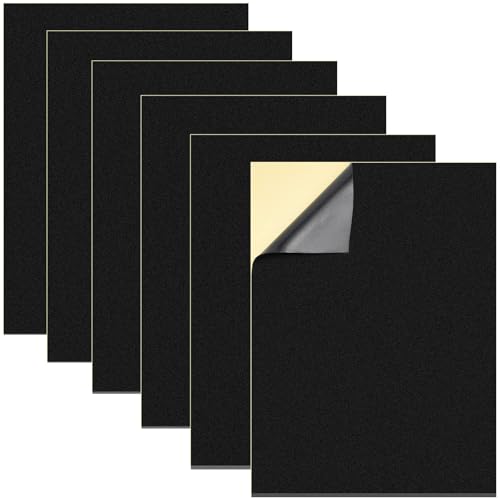CiShow 6 feuilles de mousse auto-adhésive, 300*200*1/2/3mm, noir, Résistant à la chaleur