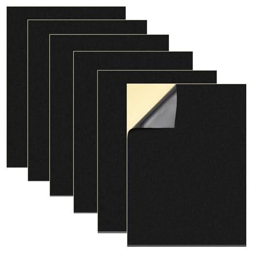 CiShow 6 Blatt Moosgummi Selbstklebend, 300*200*1/2/3mm, Schwarz, EVA Bastelschaum mit selbstklebender Rückseite, für Bastelarbeiten, Fotorahmen, Scrapbooking
