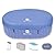 Oval Inflatable Portable Hot Tub 75x47Inch, 2 Person Outdoor Air Jet Spa Blow Up Hottubs with 100 Bubble Jets and Built in Heater Pump, Side Table, 2 Non-Slip Spa Seat, Blue