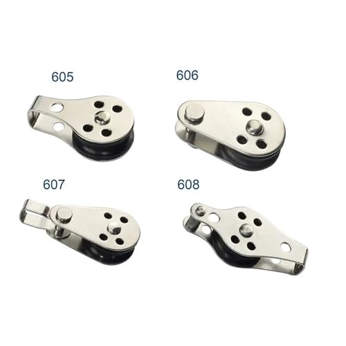 Heavy Du 316 blok bloczkowy ze stali nierdzewnej z nylonowym kółkiem, 25 mm, do liny 28 mm, wszechstronny pierścień mocujący do użytku morskiego i na zewnątrz (608)