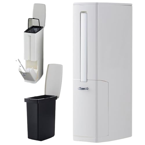 Poubelle de salle de bain avec drainage amovible et brosse WC