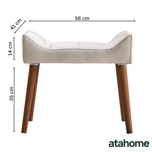 Atahome Dressing Table Stool Vanity Stool - Elegant And Comfortable Padded Makeup Dressing Table Chair For Bedroom Petunia (Cream) - 3