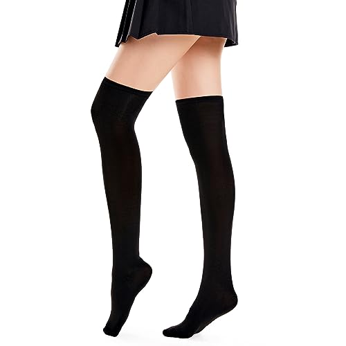 Ammiko Womens Thigh High Socks Cotton Striped Over the Knee Socks Long Knee High Socks Casual High Stockings for Women2