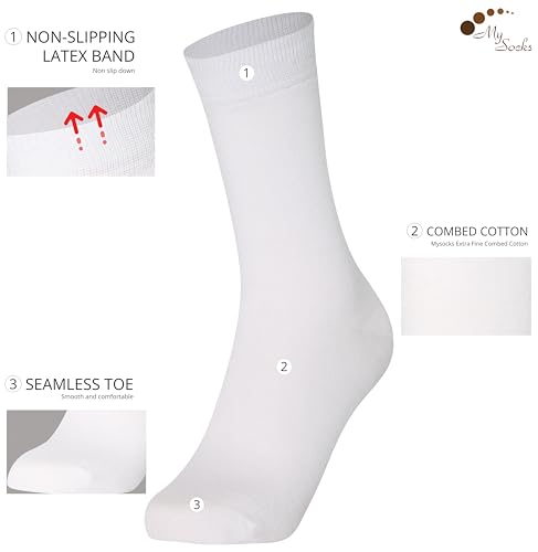 Image of Mysocks Unisex Extra Fine Combed Cotton Crew Socks |5 Pairs Set | Seamless Toe | Make Your Steps Enjoyable